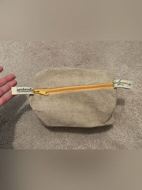 Ambrosia Linen Mushroom Bag Refrigerator Bag Zipper Closure  NWOT